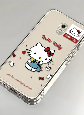 卡通kt猫红米8A壳透明M1908C3KE全包防摔高级男女可爱套外壳