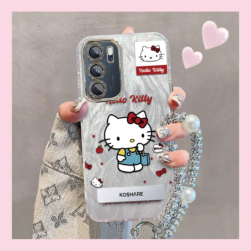 羽纱kt猫OPPOReno6Pro手机壳PEPM00情侣全包防摔软男女可爱套外壳