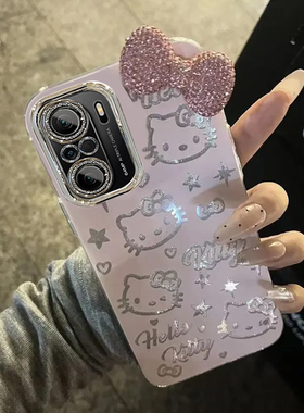 羽纱kt猫红米K40Pro手机壳M2012K11C情侣全包防摔男女可爱套外壳