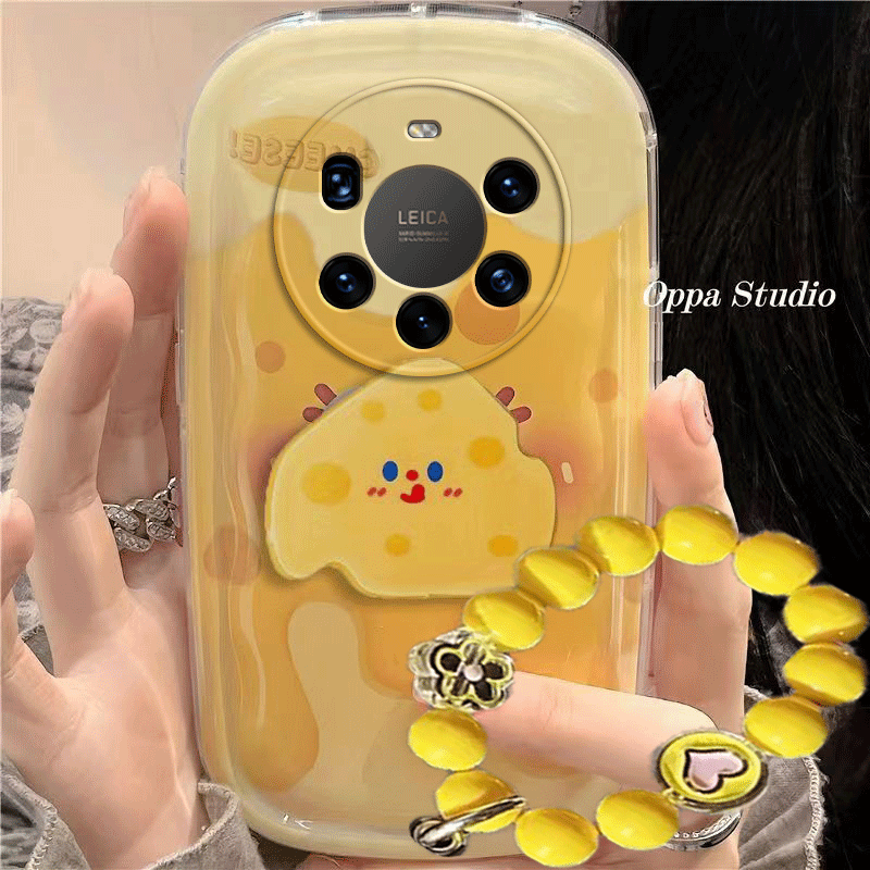 华为mate40/40pro/40pro+手机壳可爱黄色奶酪mate40/40pro/40pro+卡通防摔硅胶软女创意全包气垫保护套