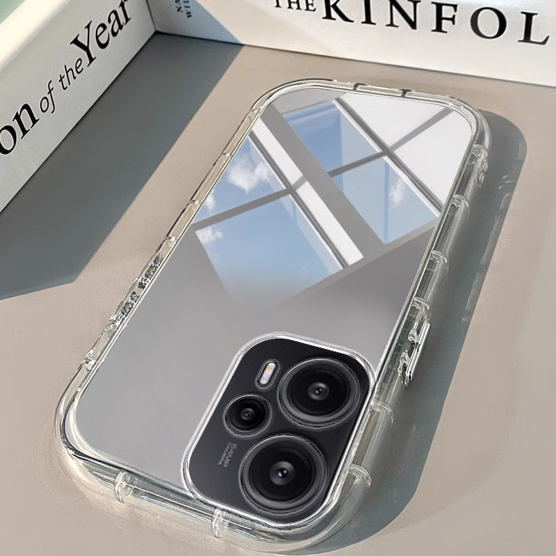 红米Note12Turbo手机壳红米Note 7透明8新9镜面10泡芙+气囊11男女13高级14潮K80全包E防摔k70款k60软redmi