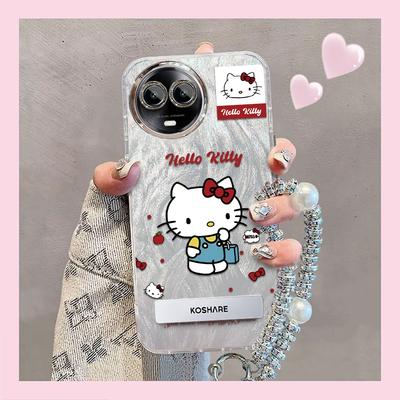 羽纱kt猫realme真我V50手机壳RMX3781情侣全包防摔男女可爱套外壳