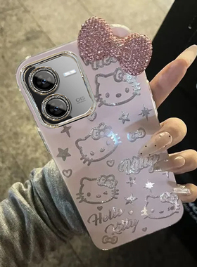 羽纱kt猫vivoY78t手机壳V2312BA情侣全包防摔高级男女可爱套外壳