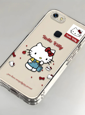 卡通kt猫vivoY75壳透明Y75A全包防摔硅胶高级男女可爱套外壳