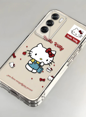 卡通kt猫OPPOReno12壳透明PJV110全包防摔高级男女可爱套外壳