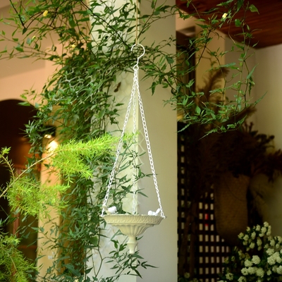 精美古典可挂式做旧对鸟喂鸟器