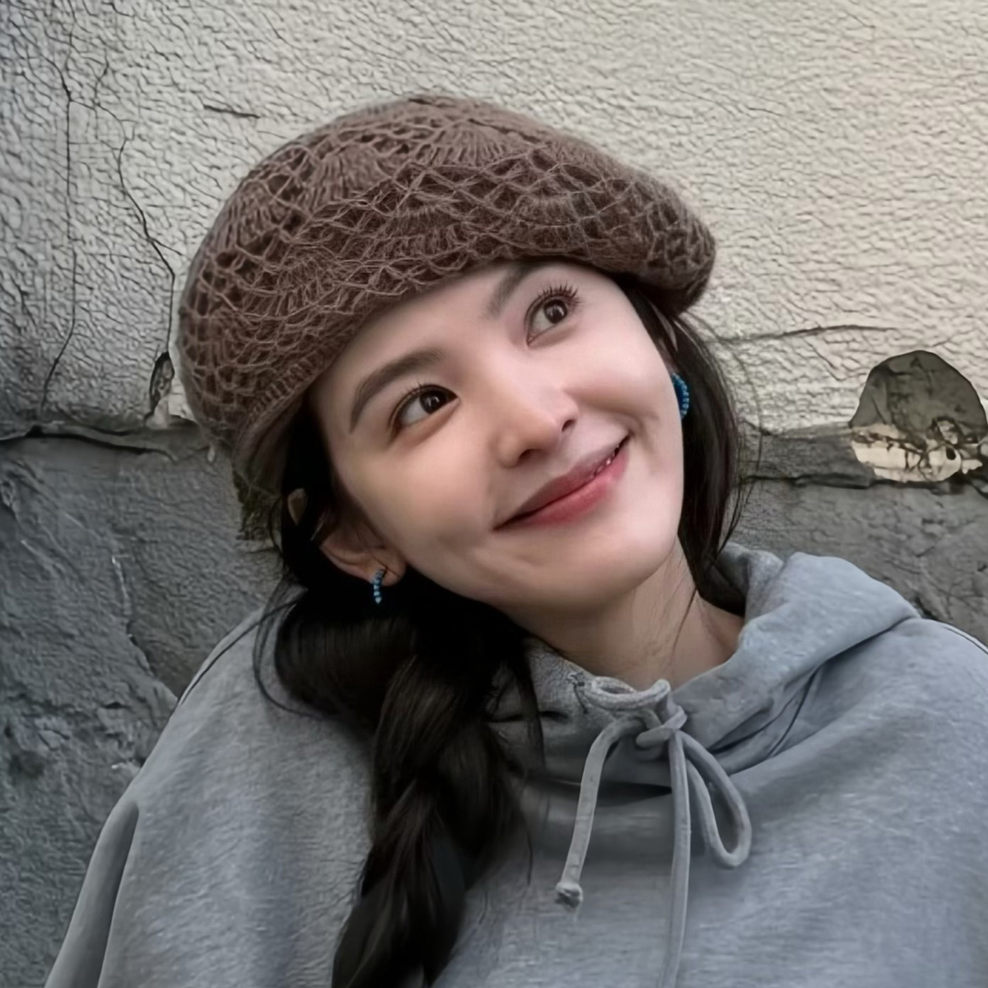 针织帽子女纯手工钩针蕾丝贝雷帽