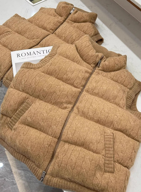 【现货】拉夫/RL 小马刺绣老钱羊毛混纺绞花背心夹克上衣马甲棉服