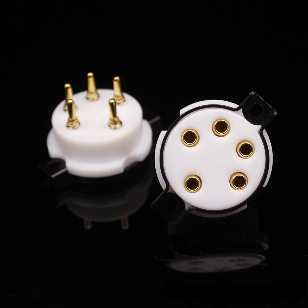 EIZZ特氟龙5脚镀金管座 WE311 56 807 FU-7 WE272A FD422电子管座