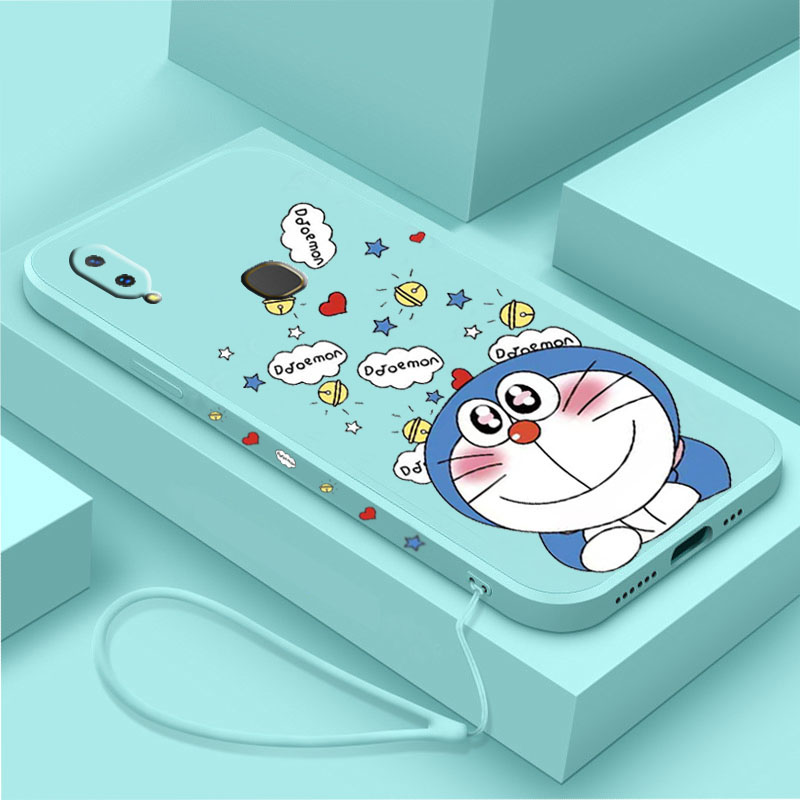 送挂绳vivoy93手机壳y93s多啦a梦z3卡通z3x液态硅胶y85软壳y85a可爱z1i叮当猫全包女情侣磨砂防摔保护套超薄
