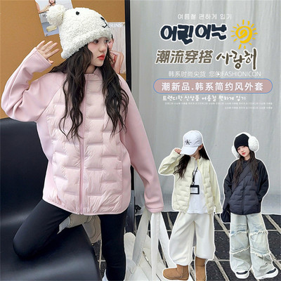 女童超轻薄羽绒服冬装2025新款洋气初中生校服神器儿童中大童棉服