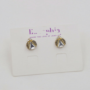 新款出口欧美 高级感纯铜复古金色 ins质感华丽精巧耳环