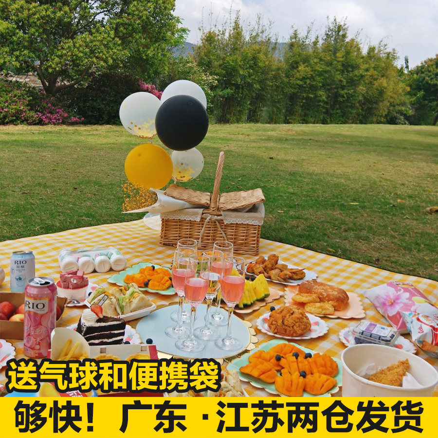 格子野餐垫防潮垫加厚大 露营地垫野炊户外ins风郊游日式野餐布|ruв категории открытый/альпинизм/в поход/Поездки товаров, коврик/мат/подушка, коврик - от Buy2taobao.com для оказания профессиональной услуги покупки агента Taobao