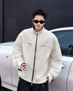美式复古立领水洗夹克男冬季潮牌宽松休闲外套男jk9357 p75图片