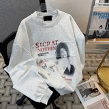 复古美式街头人物印花长袖卫衣男女秋季潮流宽松上衣w7063 p40,男装卫衣,星座204-3, 复古美式街头人物印花长袖卫衣男女秋季潮流宽松上衣w7063 p40,男装卫衣,星座204-3,