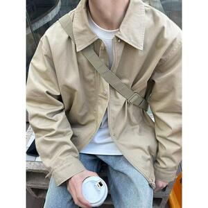 网图美式复古翻领工装夹克男冬季潮牌宽松休闲外套男jk52 p60图片