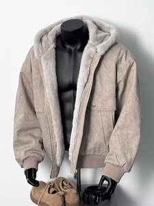 网图 美式复古连帽加绒加厚座山雕外套男冬季大口袋棉衣m854 p110，男装棉衣，星座204-3