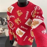 红色本命年毛衣男冬季新年针织衫加厚套头针织衫长袖m5622 p57,男装针织衫/毛衣,星座204-3, 红色本命年毛衣男冬季新年针织衫加厚套头针织衫长袖m5622 p57,男装针织衫/毛衣,星座204-3,