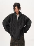 网图高品冬季高领拉链毛衣男女慵懒风宽松休闲针织衫my6033p60，男装针织衫/毛衣，星座204-3