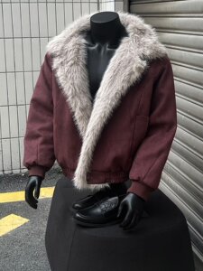 网图 座山雕毛领棉服男冬季加厚保暖棉衣外套棉袄潮m8223 p138图片