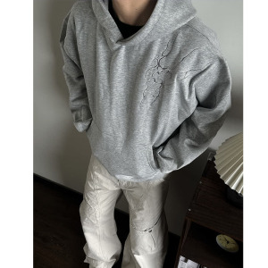 网图 秋季卫衣男女舒适透气宽松刺绣连帽卫衣上衣外套w591 p37，女装短外套，星座204-3