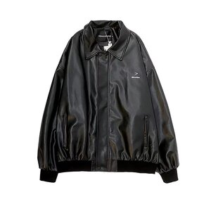 pu皮衣外套男春季休闲宽松百搭机车服ins皮夹克py915 p70图片
