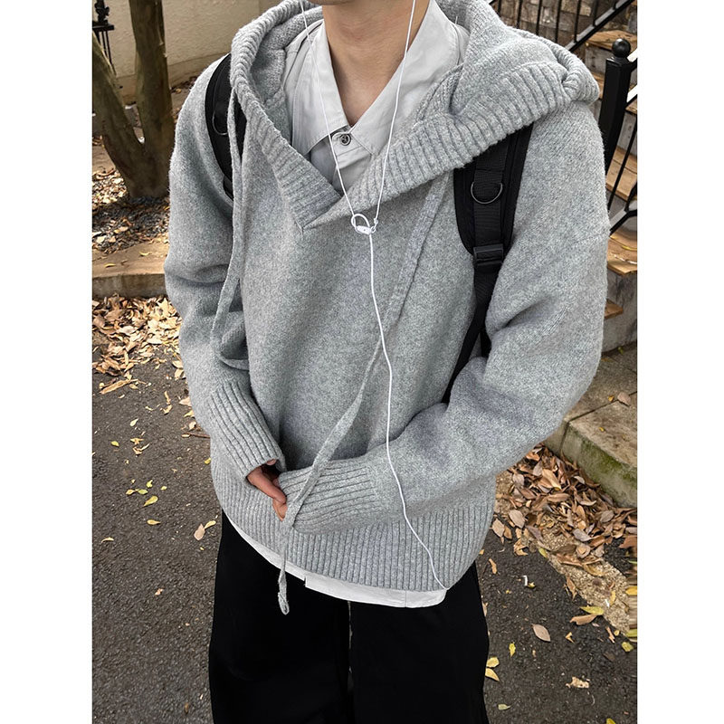 网图高品百搭连帽针织开衫男女秋冬宽松慵懒风毛衣my5133p55,男装针织衫/毛衣,星座204-3