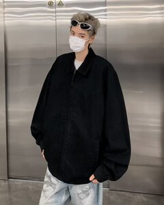 美式复古底特律外套夹克男女春季潮牌宽松翻领棒球服jk9319 p70图片