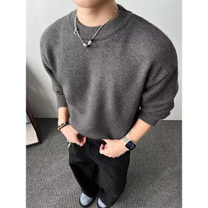 高品慵懒文艺冬季百搭宽松慵懒风圆领针织毛衣男my5807 p55，男装针织衫/毛衣，星座204-3