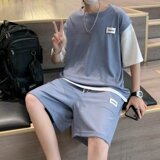 M-5XL2023夏季大码短袖套装运动休闲百搭t恤短裤tz9031p45，男装休闲套装，星座204-3