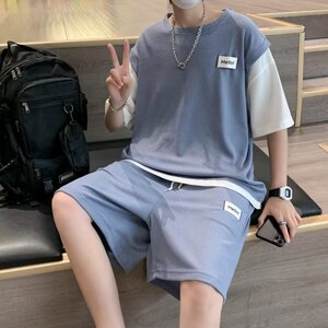 M-5XL2023夏季大码短袖套装运动休闲百搭t恤短裤tz9031 p45图片