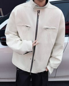 美式复古立领水洗夹克男冬季潮牌宽松休闲外套男jk9357 p75图片