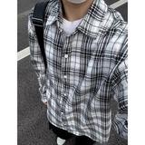 网图美式复古格子衬衫男春季潮牌宽松休闲衬衣外套cs322p37，男装衬衫，星座204-3