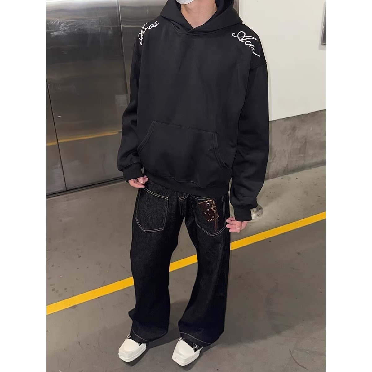 网图秋季刺绣连帽卫衣百搭原宿简约气质文艺日系卫衣w237p47，男装卫衣，星座204-3