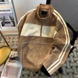 美式复古PU皮衣夹克男春季潮牌宽松休闲拼接立领外套py8547py75，男装夹克，星座204-3