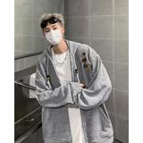 美式复古纽扣针织连帽外套男秋冬款潮牌宽松慵懒开衫my283p55，女装短外套，星座204-3