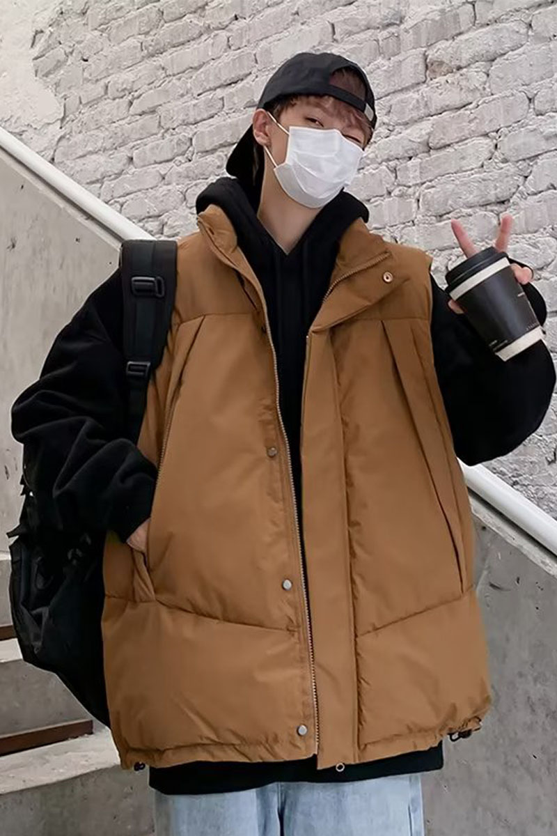 冬季坎肩立领马甲男户外保暖宽松纯色休闲棉衣坎肩mj8052p60,男装棉衣,星座204-3