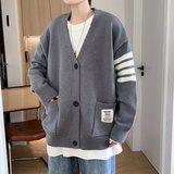 开衫v领毛衣秋冬季男针织衫慵懒风上衣宽松学院外套my021p47，男装针织衫/毛衣，星座204-3