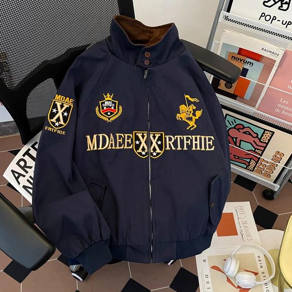 美式复古街头高级感夹克春季重磅刺绣外套潮牌男女百搭jk182p75,男装夹克,星座204-3