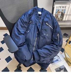 美式复古潮牌多拉链棉衣立领高级感痞帅宽松棉服潮m6102 p85，男装棉衣，星座204-3