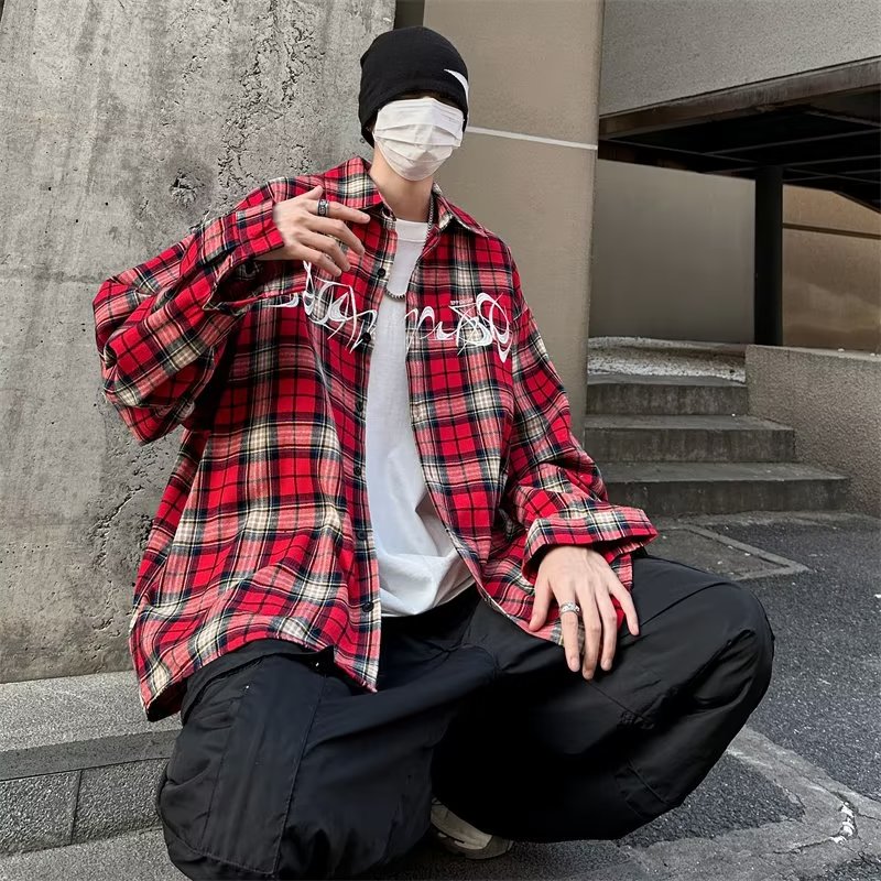 2023春季时尚文艺小众设计感刺绣衬衫宽松韩版衬衣潮cs031p40,男装衬衫,星座204-3