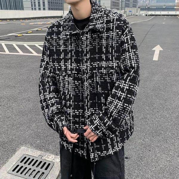 高品美式复古格子长袖衬衫男春季潮牌宽松休闲衬衣外套ny9304p75，男装衬衫，星座204-3