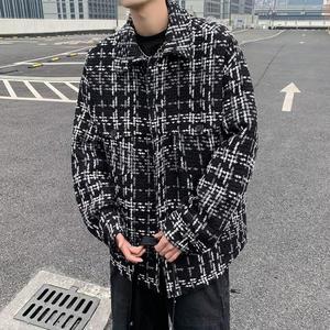 高品美式复古格子长袖衬衫男春季潮牌宽松休闲衬衣外套ny9304 p75，男装衬衫，星座204-3