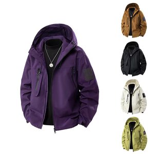 5色三防男女情侣秋季户外机能冲锋衣工装外套连帽夹克jk91 p47图片
