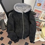 高品霜冻裂纹皮座山雕外套男女冬季美式PU皮夹克棉服m318p110，男装夹克，星座204-3