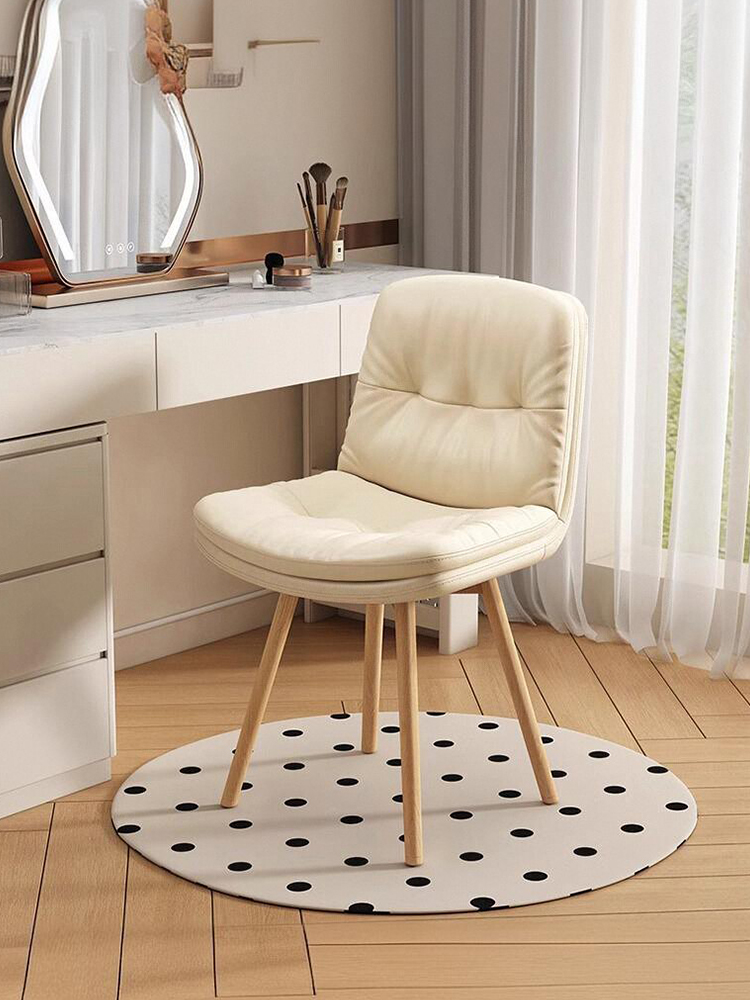 轻奢化妆椅卧室梳妆凳现代简约小户型家用梳妆台凳子实木靠背椅子