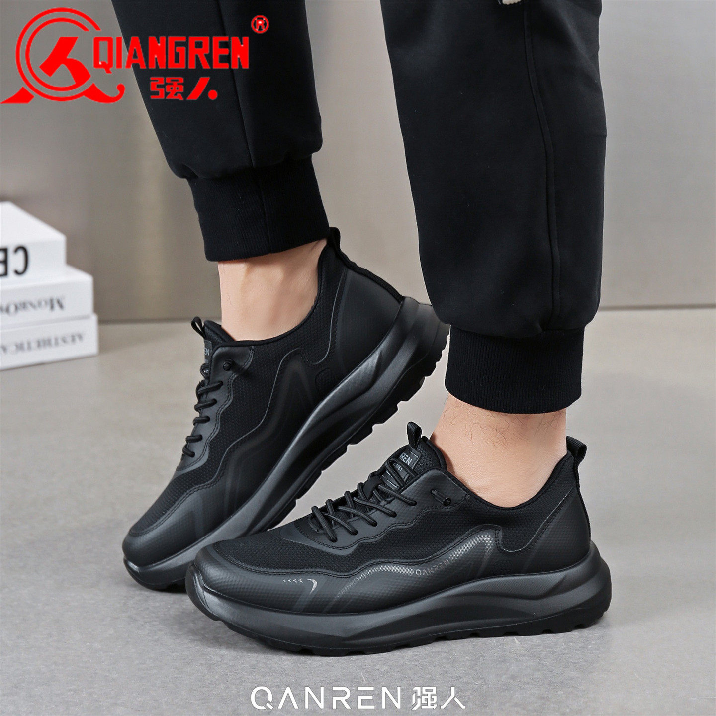 强人3515男鞋春季运动休闲鞋男百搭2026新款舒适加大码男单鞋45