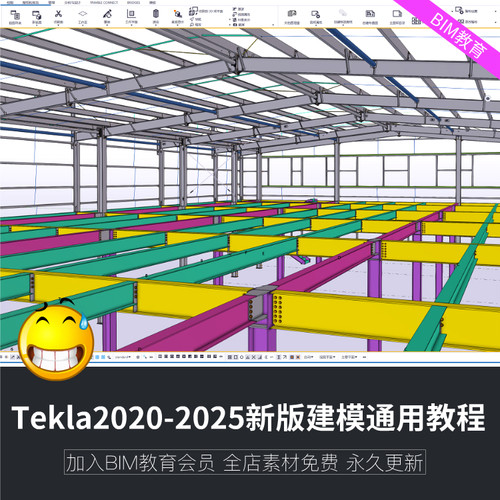 tekla新版本教程2020-2025通用教程门刚建模调图管绗架结构建模