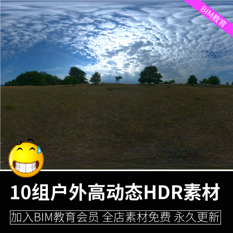 HDRI高动态素材3dmax虚幻引擎c4d等任何软件均可使用10组户外素材