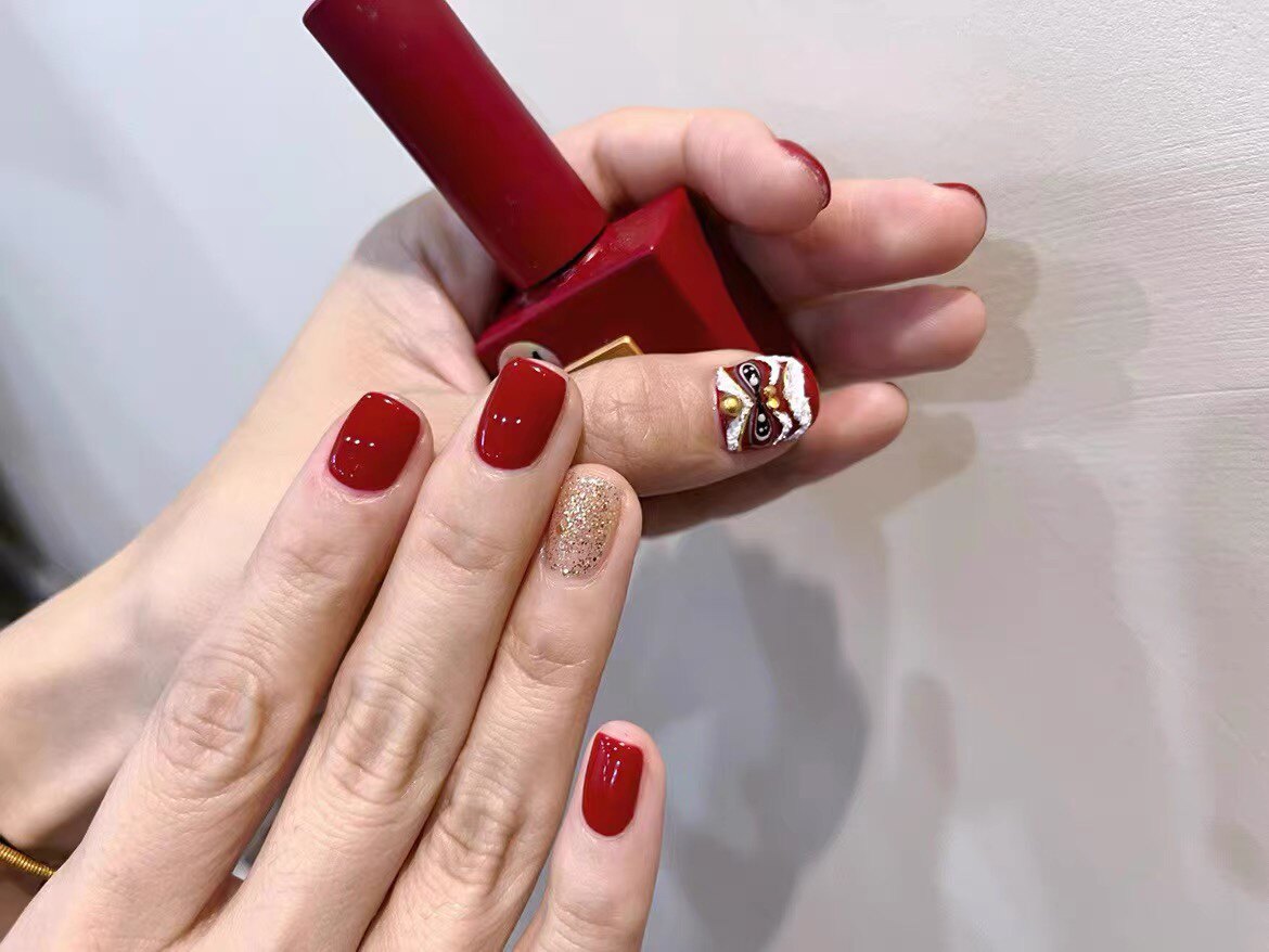 韩国进口gentle pink高端甲油胶红色系a20 显白新年美甲